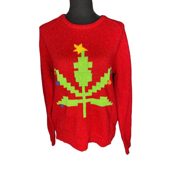 Urban Outfitters Men Red Crew Neck Long Sleeves Character Hero Xmas Sweater S - Picture 2 of 6